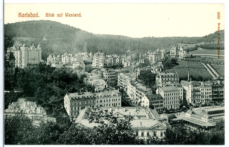 09839-Karlsbad-1908-Blick auf Westend-Brück & Sohn Kunstverlag