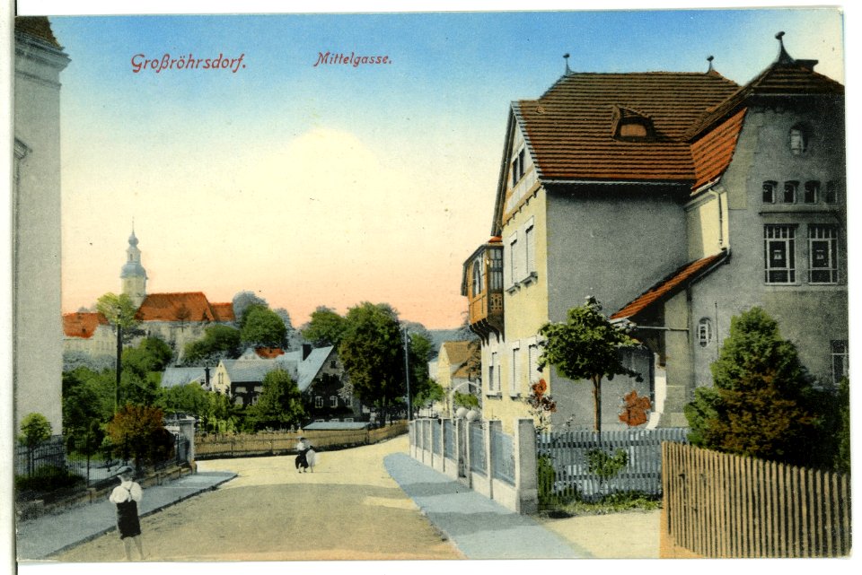 10837-Großröhrsdorf-1909-Mittelgasse-Brück & Sohn Kunstverlag