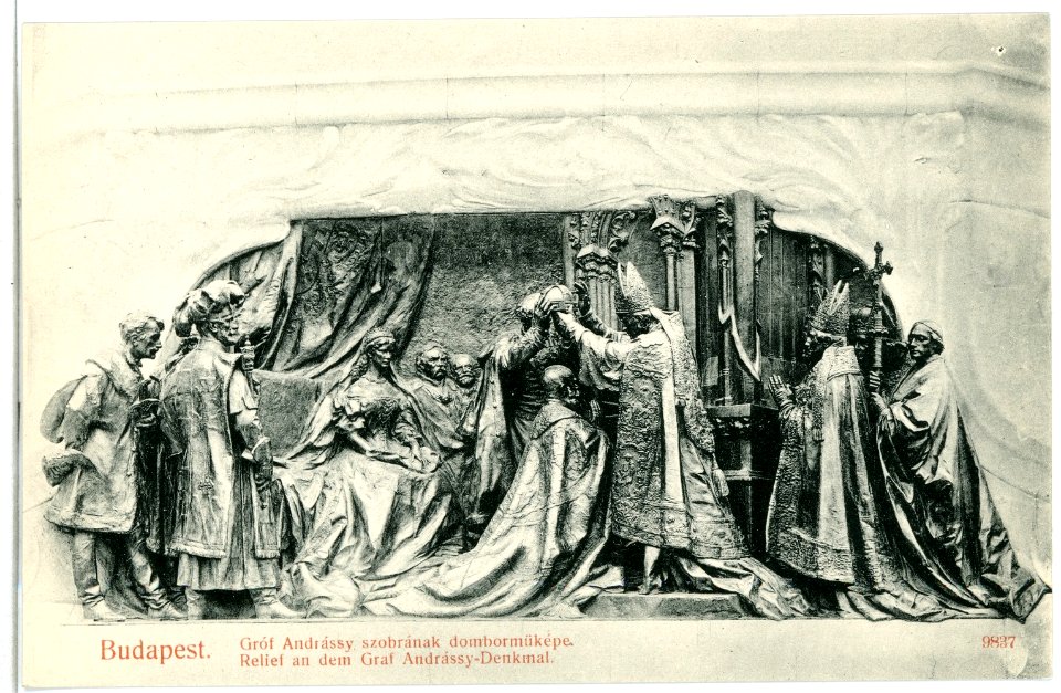 09837-Budapest-1908-Relief an dem Graf Andrassy-Denkmal-Brück & Sohn Kunstverlag
