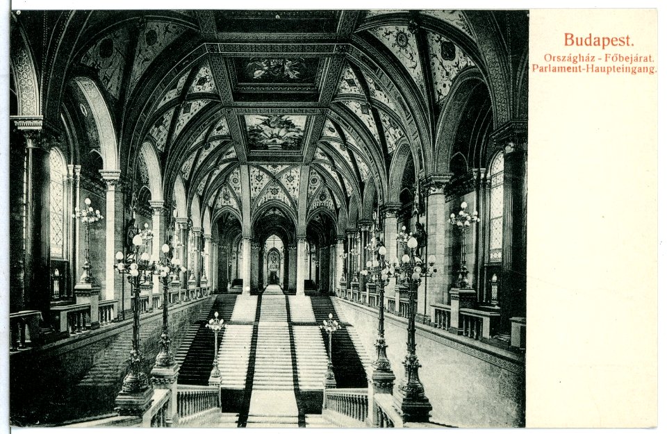 09833-Budapest-1908-Parlament - Haupteingang-Brück & Sohn Kunstverlag