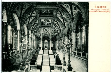 09833-Budapest-1908-Parlament - Haupteingang-Brück & Sohn Kunstverlag