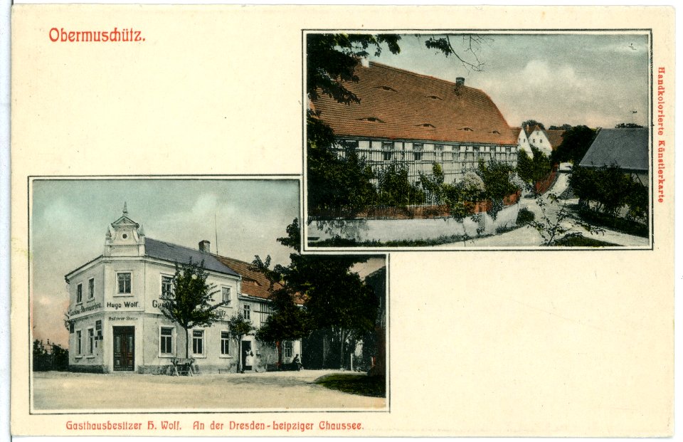 10954-Obermuschütz-1909-Ortsansicht-Brück & Sohn Kunstverlag