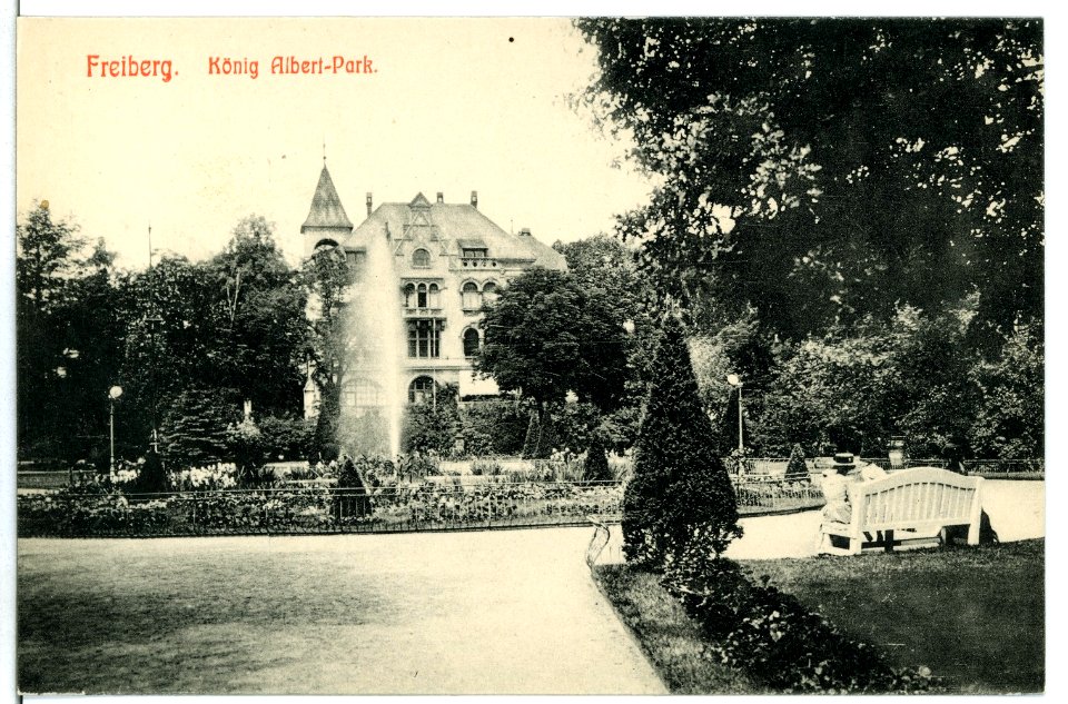 10975-Freiberg-1909-König-Albert-Park-Brück & Sohn Kunstverlag