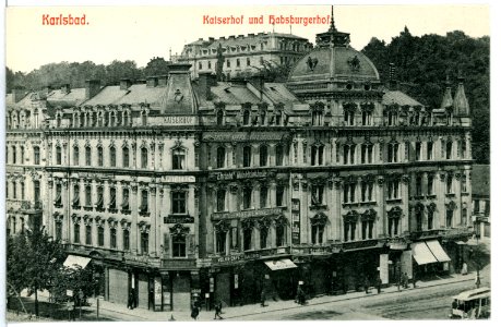10635-Karlsbad-1909-Kaiserhof und Habsburger Hof-Brück & Sohn Kunstverlag
