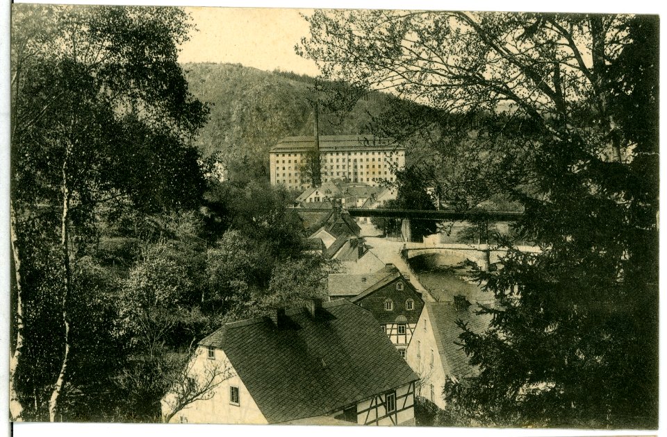 10933-Scharfenstein-1909-Spinnerei-Eisenbahn- und Zschopaubrücke-Brück & Sohn Kunstverlag
