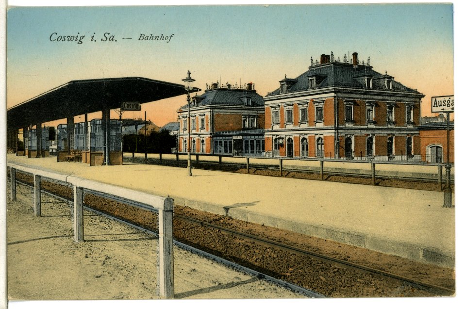 09717-Coswig-1908-Bahnhof-Brück & Sohn Kunstverlag