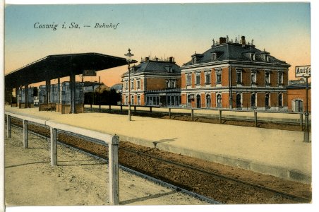 09717-Coswig-1908-Bahnhof-Brück & Sohn Kunstverlag