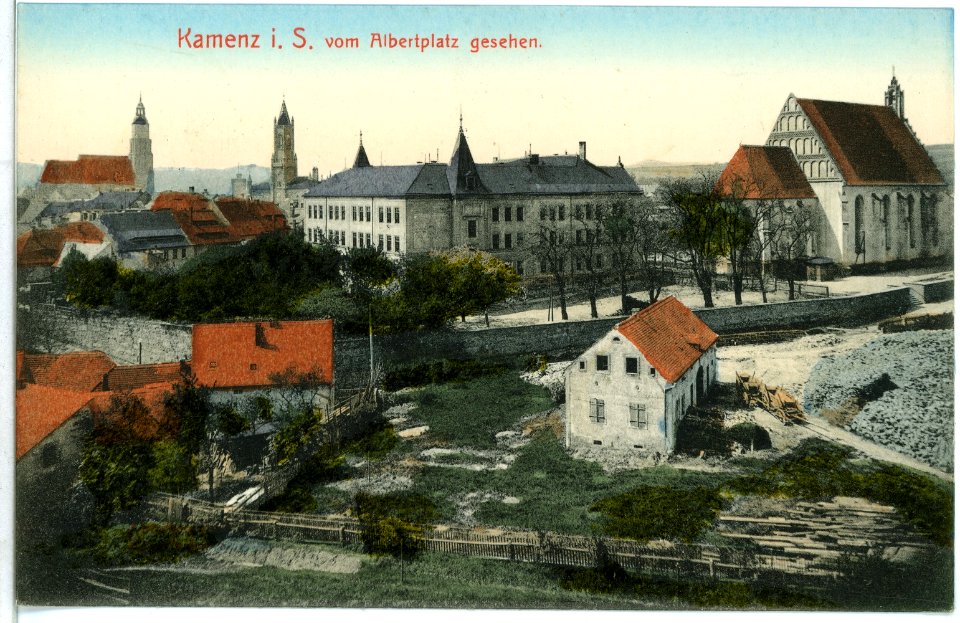 10876-Kamenz-1909-vom Albertplatz gesehen-Brück & Sohn Kunstverlag