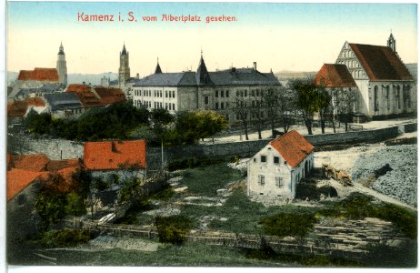 10876-Kamenz-1909-vom Albertplatz gesehen-Brück & Sohn Kunstverlag