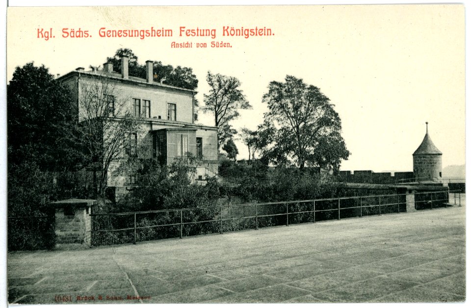 10481-Königstein-1908-Festung, Genesungsheim, Ansicht von Süden-Brück & Sohn Kunstverlag