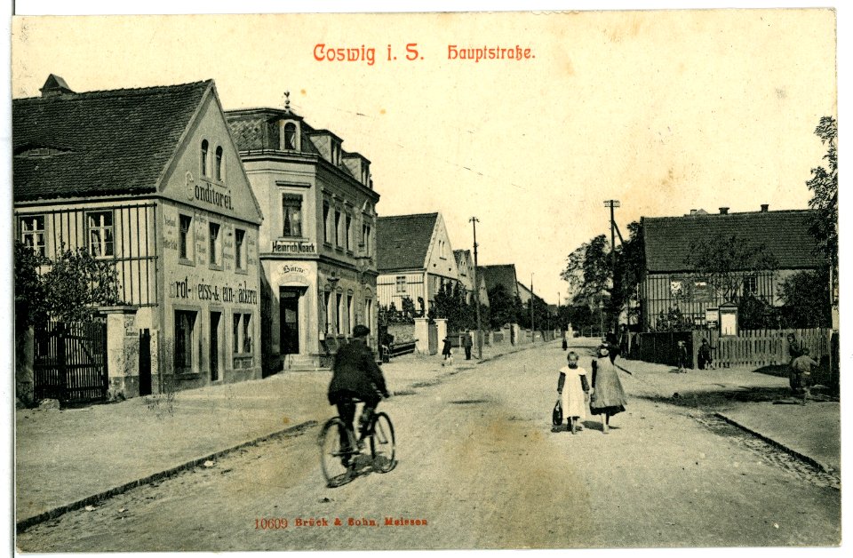 10609-Coswig-1909-Hauptstraße-Brück & Sohn Kunstverlag