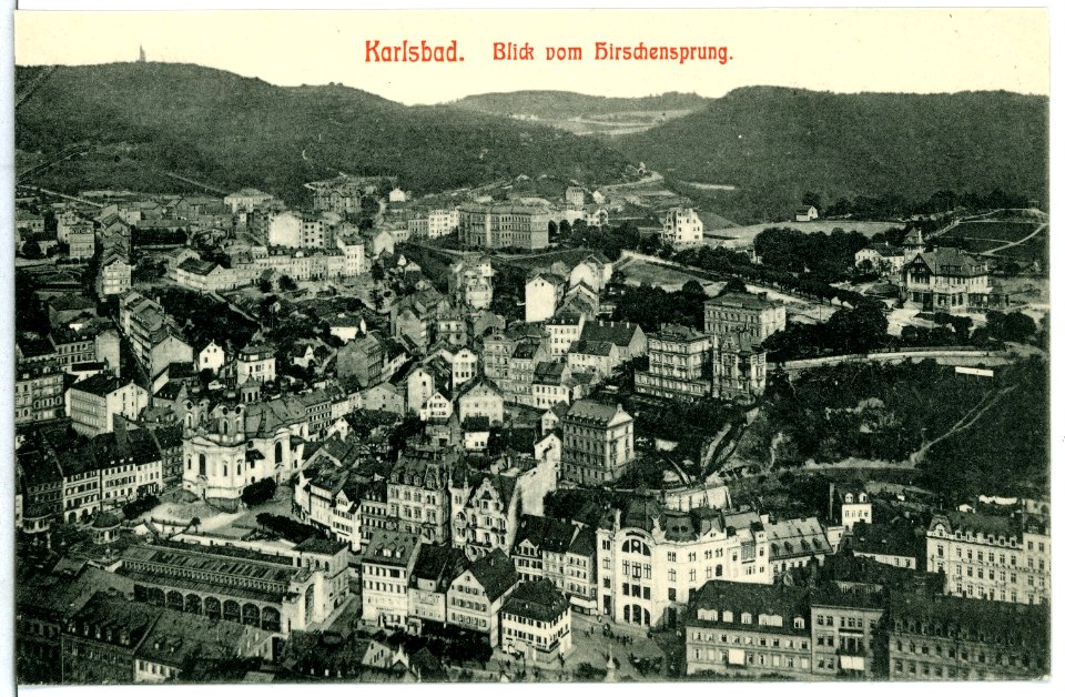 10617-Karlsbad-1909-Blick vom Hirschensprung-Brück & Sohn Kunstverlag