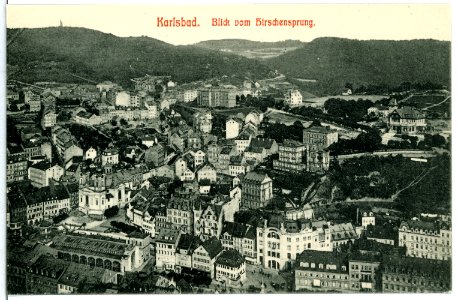 10617-Karlsbad-1909-Blick vom Hirschensprung-Brück & Sohn Kunstverlag