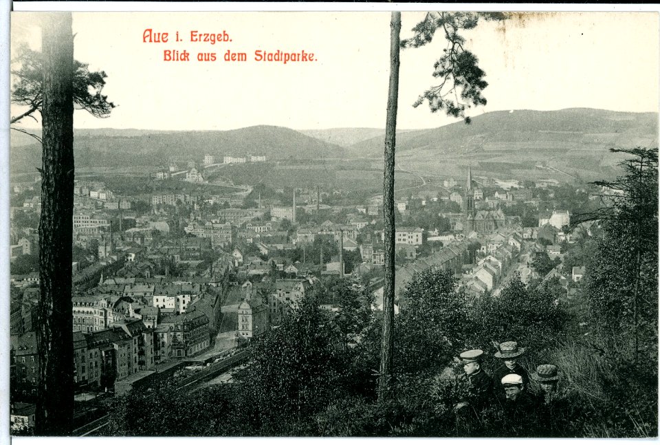 10774-Aue-1909-Blick aus dem Stadtpark-Brück & Sohn Kunstverlag