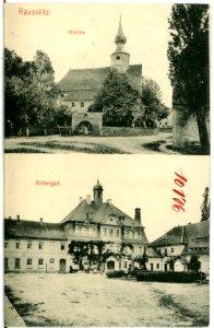 10176-Raußlitz-1908-Kirche und Rittergut-Brück & Sohn Kunstverlag