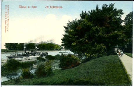 10194-Riesa-1908-Im Stadtpark-Brück & Sohn Kunstverlag