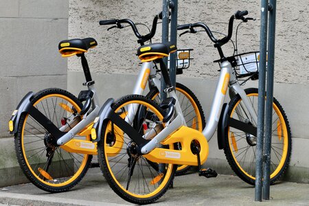 Rental bike app-controlled city bike