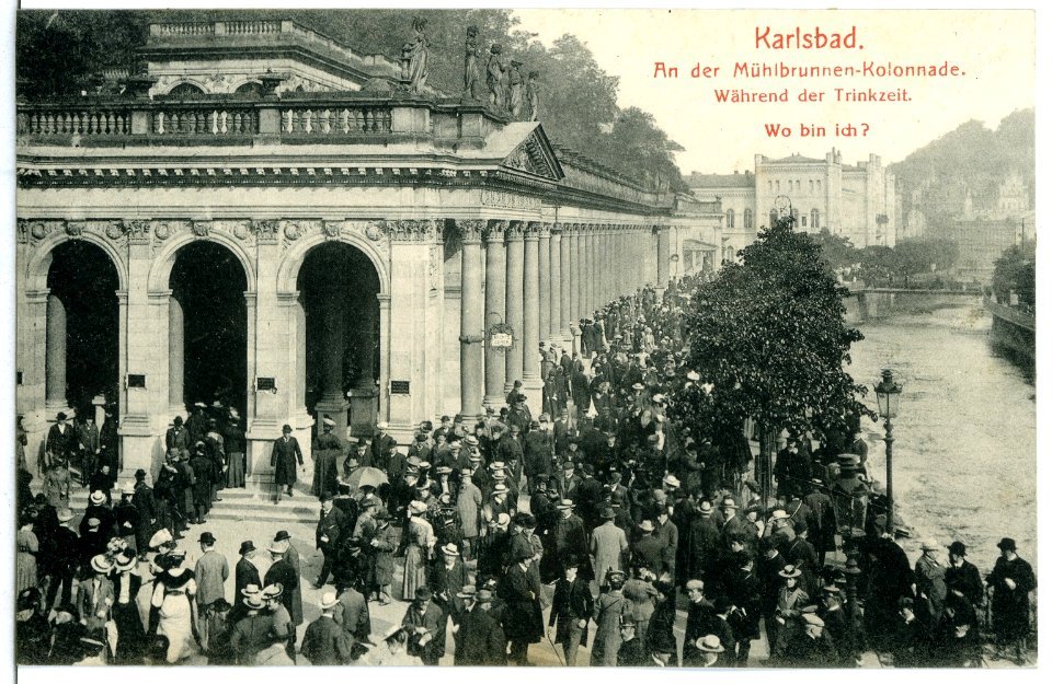 10623-Karlsbad-1909-An der Mühlbrunnenkolonade-Brück & Sohn Kunstverlag photo