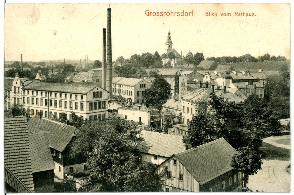 10833-Großröhrsdorf-1909-Blick vom Rathaus-Brück & Sohn Kunstverlag
