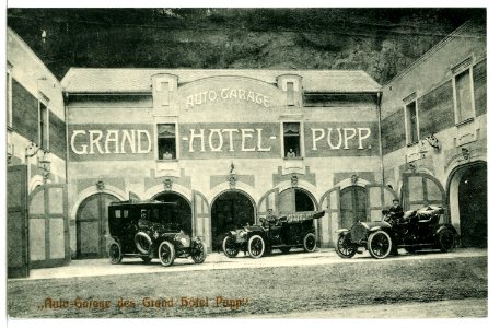 09887-Marienbad-1908-Grand Hotel Pupp - Autogarage-Brück & Sohn Kunstverlag