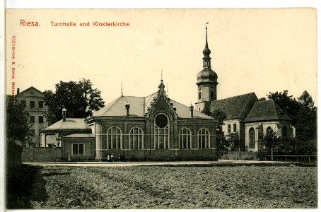 09524-Riesa-1908-Klosterkirche und Turnhalle-Brück & Sohn Kunstverlag