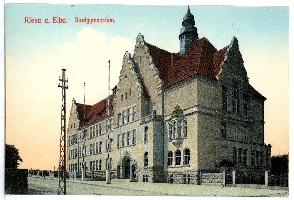 09518-Riesa-1908-Realgymnasium-Brück & Sohn Kunstverlag