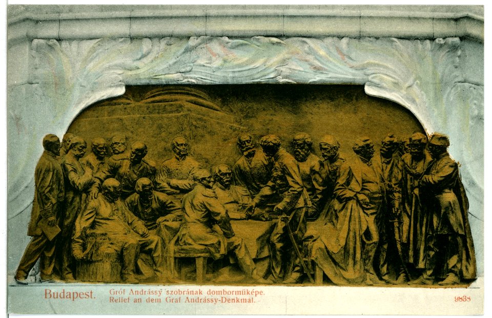 09838-Budapest-1908-Relief an dem Graf Andrassy-Denkmal-Brück & Sohn Kunstverlag