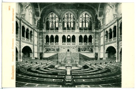 09832-Budapest-1908-Parlament - Sitzungssaal-Brück & Sohn Kunstverlag