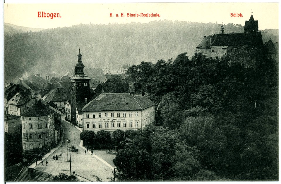 10987-Elbogen-1909-Staatsrealschule, Schloß-Brück & Sohn Kunstverlag