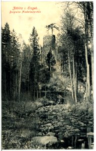 10997-Zöblitz-1909-Burgruine Niederlauterstein-Brück & Sohn Kunstverlag