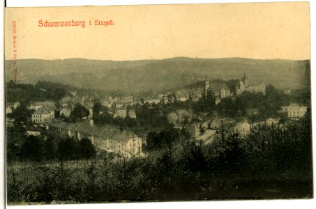 10659-Schwarzenberg-1909-Blick auf Schwarzenberg-Brück & Sohn Kunstverlag