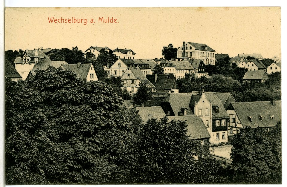 09650-Wechselburg-1908-Blick auf Wechselburg-Brück & Sohn Kunstverlag
