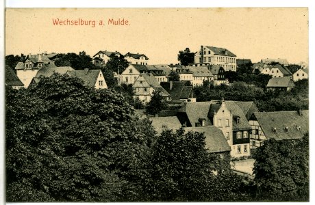 09650-Wechselburg-1908-Blick auf Wechselburg-Brück & Sohn Kunstverlag