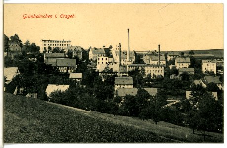 09666-Grünhainichen-1908-Blick auf Grünhainichen-Brück & Sohn Kunstverlag
