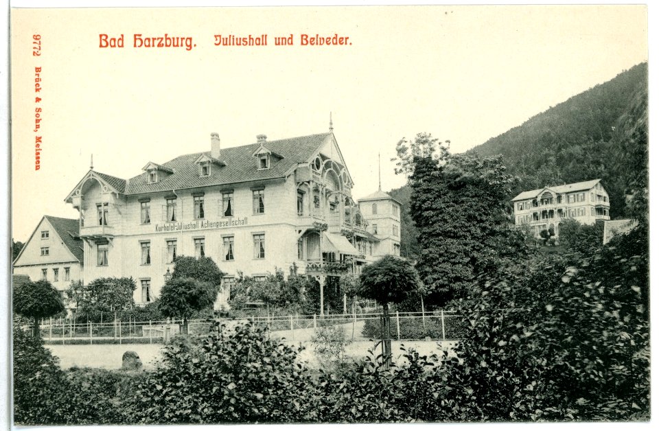 09772-Bad Harzburg-1908-Juliushall und Belvedere-Brück & Sohn Kunstverlag