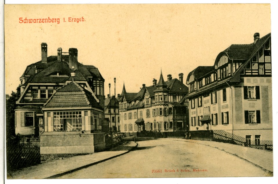 10661-Schwarzenberg-1909-Straßeneinsicht-Brück & Sohn Kunstverlag
