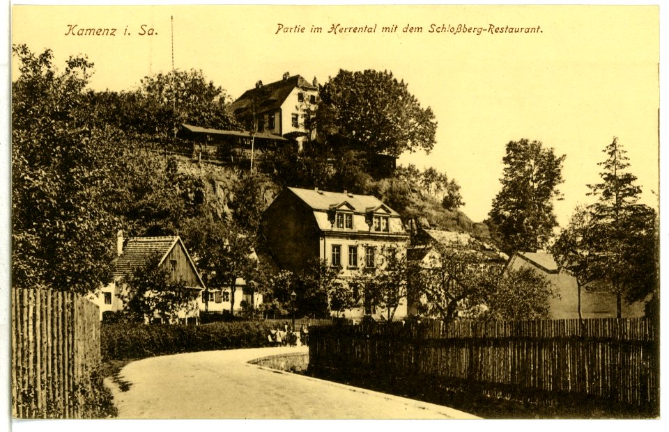 09821-Kamenz-1908-Schloßbergrestaurant im Herrental-Brück & Sohn Kunstverlag