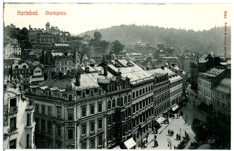 09844-Karlsbad-1908-Marktplatz-Brück & Sohn Kunstverlag