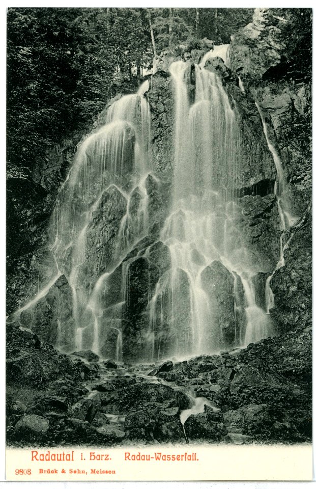 09803-Radautal-1908-Radau Wasserfall-Brück & Sohn Kunstverlag
