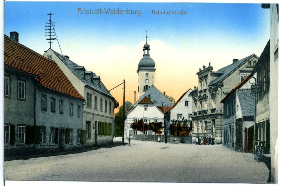 11138-Waldenburg-1910-Altstadt, Bahnhofstraße-Brück & Sohn Kunstverlag