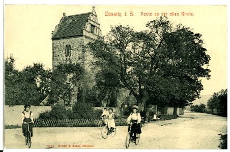 09714-Coswig-1908-An der alten Kirche-Brück & Sohn Kunstverlag