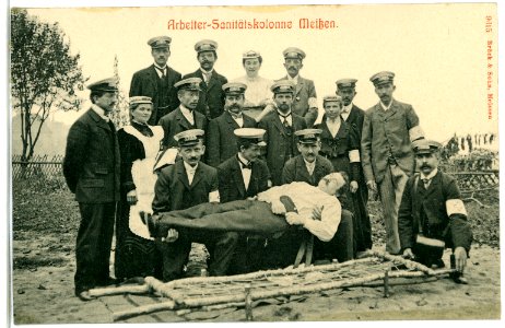 09615-Meißen-1908-Arbeiter Sanitätskolonne-Brück & Sohn Kunstverlag