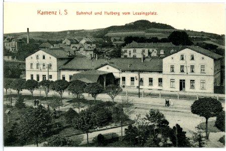 10890-Kamenz-1909-Bahnhof und Hutberg-Brück & Sohn Kunstverlag