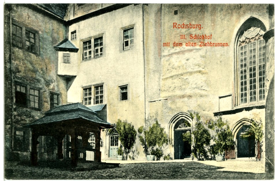 10264-Rochsburg-1908-Schloßhof mit altem Ziehbrunnen-Brück & Sohn Kunstverlag