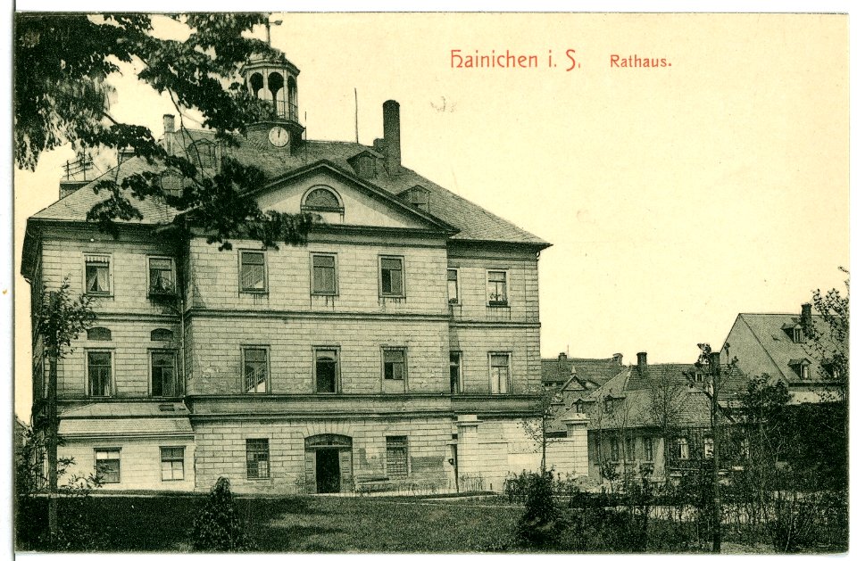 10215-Hainichen-1908-Rathaus-Brück & Sohn Kunstverlag