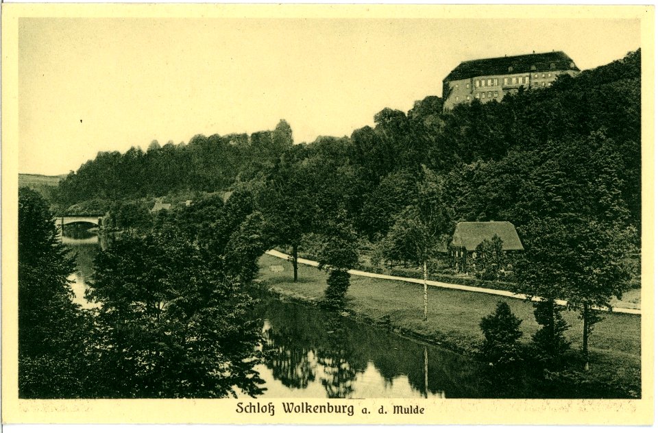 10204-Wolkenburg-1908-Schloß und Mulde-Brück & Sohn Kunstverlag