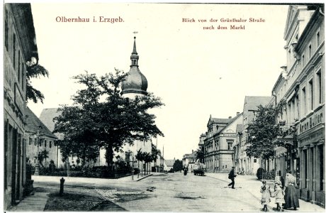 10333-Olbernhau-1908-Grüntlaler Straße nach dem Markt-Brück & Sohn Kunstverlag