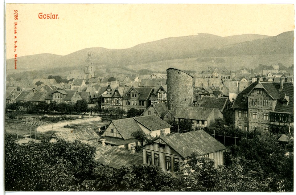 09736-Goslar-1908-Blick auf Goslar-Brück & Sohn Kunstverlag
