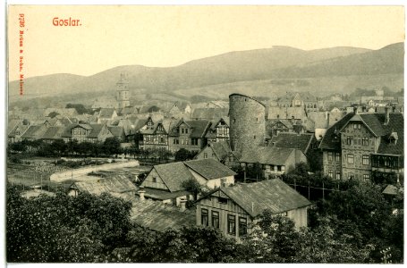 09736-Goslar-1908-Blick auf Goslar-Brück & Sohn Kunstverlag