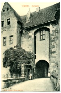 09975-Meißen-1908-Burglehn und Burgtor-Brück & Sohn Kunstverlag